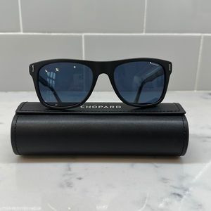 CHOPARD MENS SCH 219 polarized sunglasses - matte black/ blue